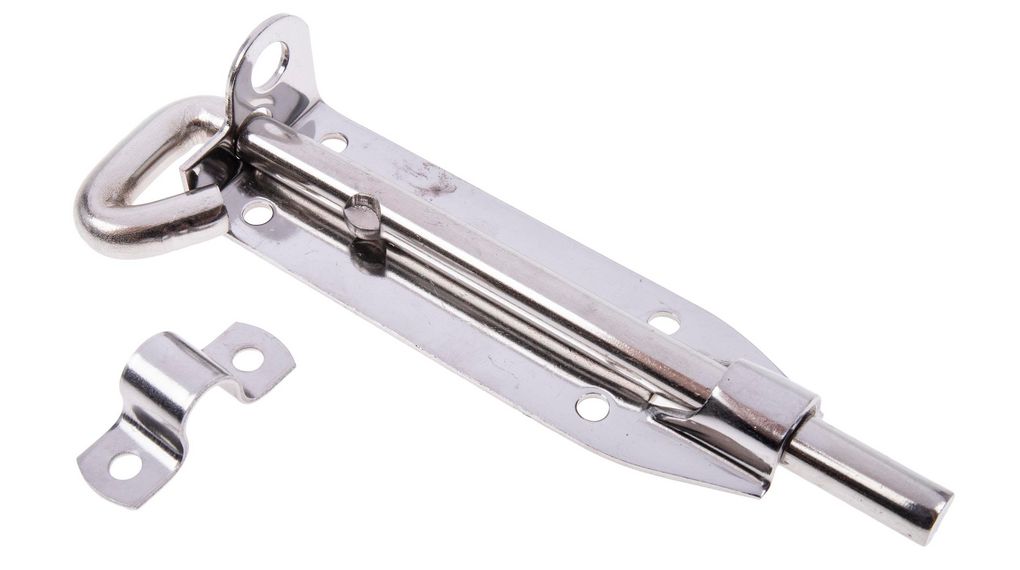Padlockable Door Bolt, 152mm, Stainless Steel, Metal